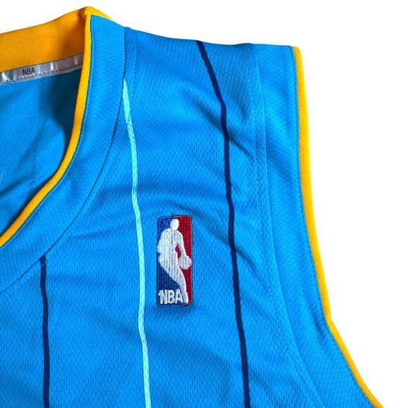 NWT Adidas Anthony Davis New Orleans Hornets #23 Jersey Blue Yellow Men's Size S - Picture 12 of 14